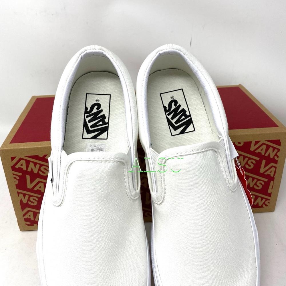 VANS Classic Slip On Canvas True White Casual Shoes Men’s Size VN000EYEW00 - Picture 6 of 9